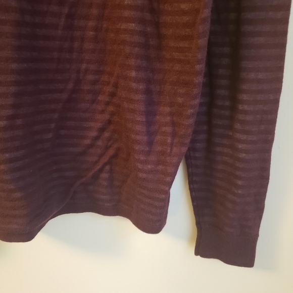 Calibrate Nordstrom Burgundy Oversized Striped Sweater - Picture 7 of 11